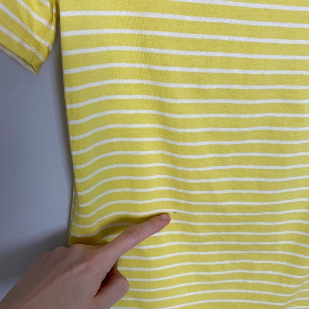 Everlane The Organic Cotton Crew T Shirt Mens XS‎ Yellow White Striped - Picture 6 of 7